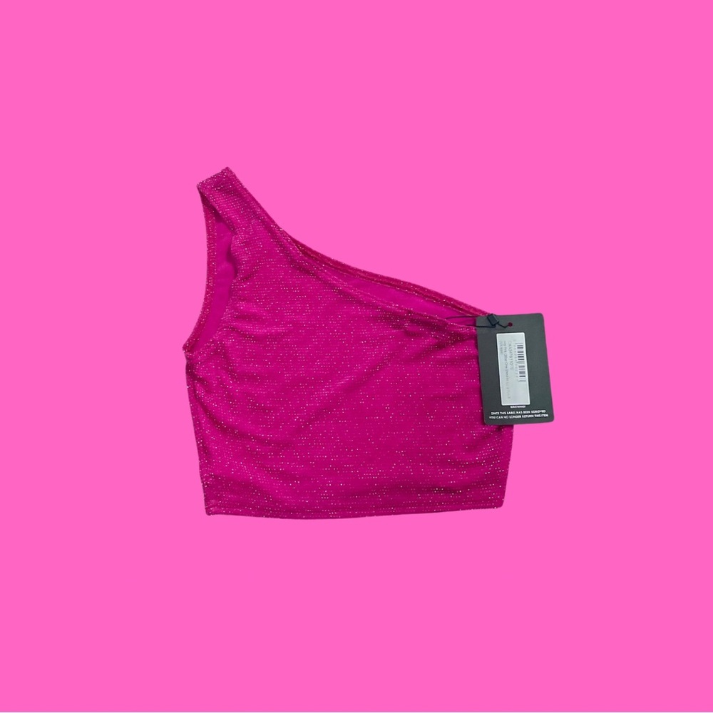 Pink Glitter Crop Top
